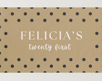 ¡Plantilla de pancarta de cumpleaños con lunares negros!