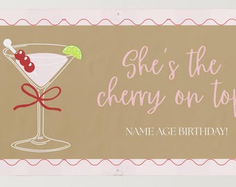 Plantilla de banner "Ella es la cereza del pastel"