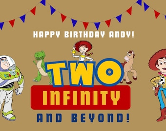 Banner de cumpleaños de Toy Story 2 Infinity / Plantilla editable de Canva (descarga digital)