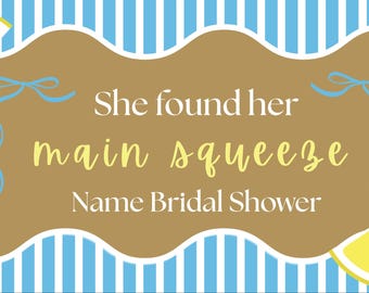 Plantilla de banner "Encontró a su amorcito" / Decoración editable para despedida de soltera en Canva / Fondo para despedida de soltera con temática de limones