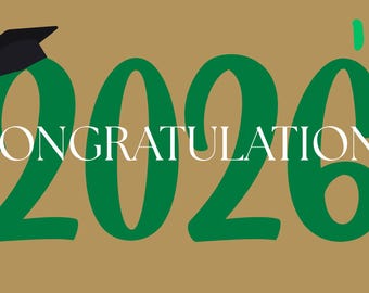 2026 Graduation Banner Template, Editable Canva Party Decor (Digital Download)
