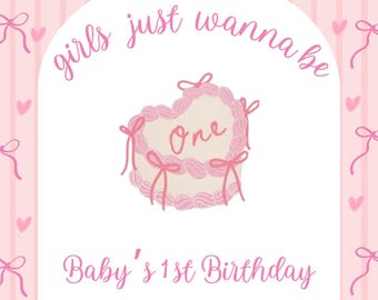 ¡Plantilla digital de invitación Girls Just Wanna Be ONE!