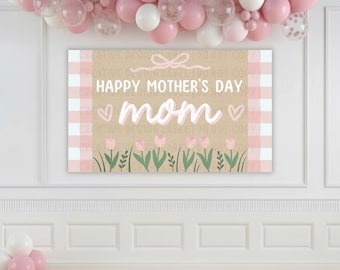 母の日おめでとうバナーモックアップ｜ペイントサインCanvaテンプレート（デジタルダウンロード）
