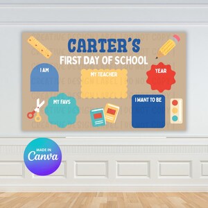 First Day Of School Banner Personalized | DIY Painted Canva Template (Digital Download)