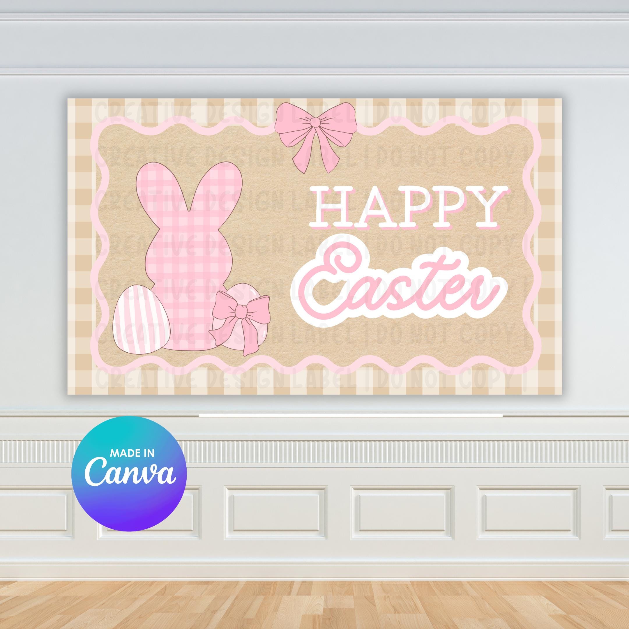 Happy Easter Banner Mockup | DIY Canva Template (digital Download) - Etsy