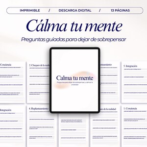 Diario Ansiedad Preguntas Guiadas Journaling Dejar de Sobrepensar Claridad Mental Autoconocimiento PDF Descargable