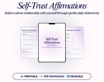 Self Trust Affirmations Workbook for Emotional Safety and Inner Confidence