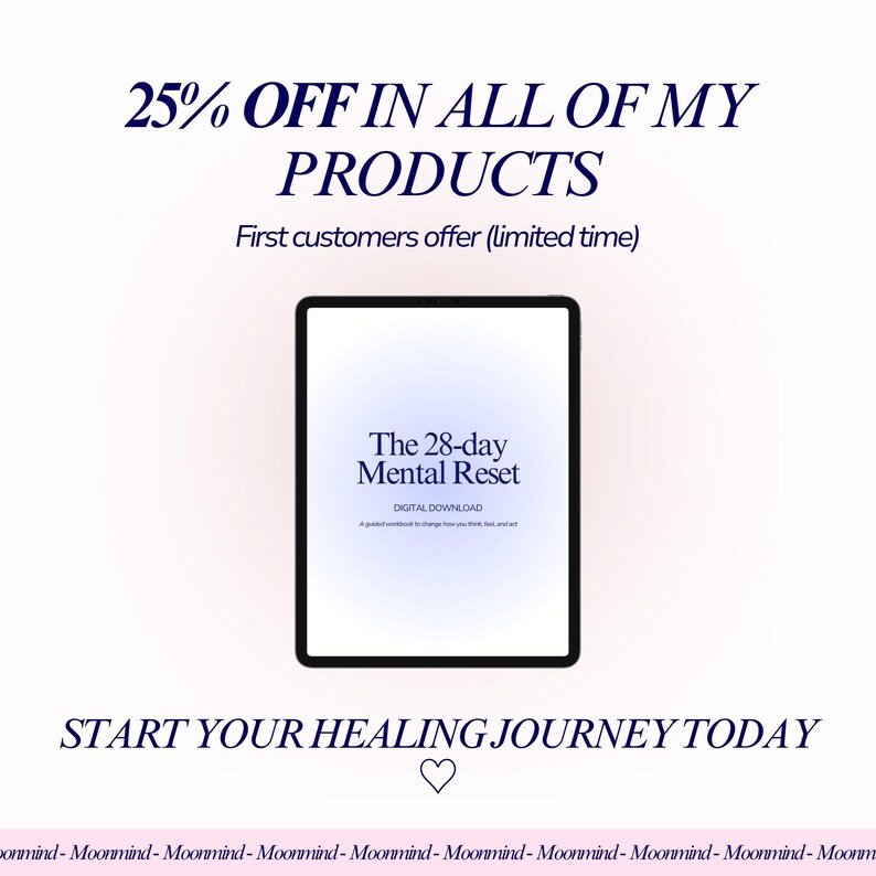 28-Day Mental Reset Workbook Self-Awareness Inner Work PDF Pattern image 7