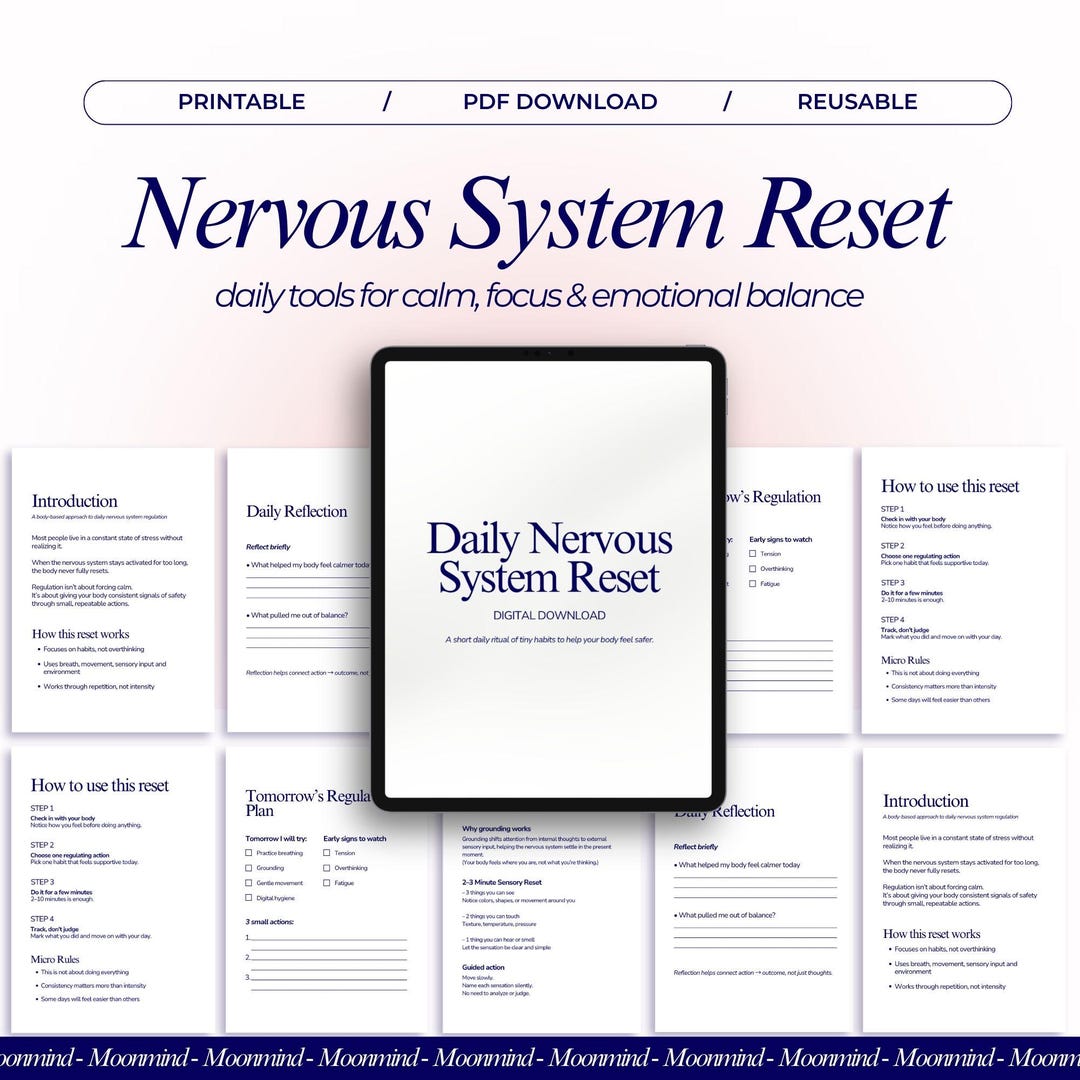 Nervous System Regulation Workbook Daily Reset Tools for Stress ...