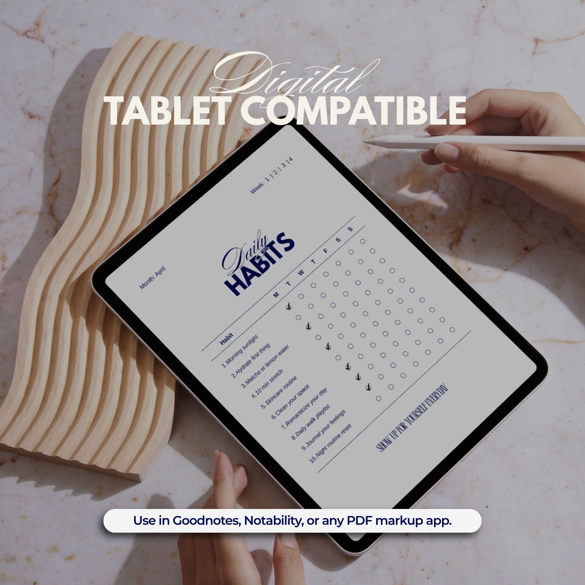Minimalist Daily Habit Tracker Printable Wellness Journal Digital ...