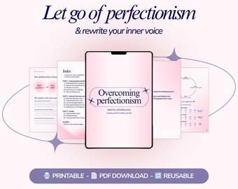 Overcoming Perfectionism Workbook Self-Talk Reset and Mental Health Guide for Overthinking & Procrastination