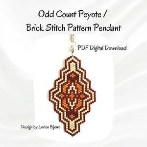 Ungerade Graf Peyote Anhänger Muster | Geometrischer Perlenschmuck | PDF Perlen Anhänger