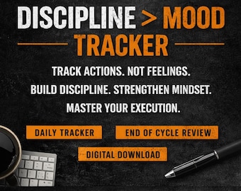 Discipline Over Mood Tracker | 30-Day Discipline Planner | Build Consistency & Execution | Masculine Productivity Journal | Digital Download