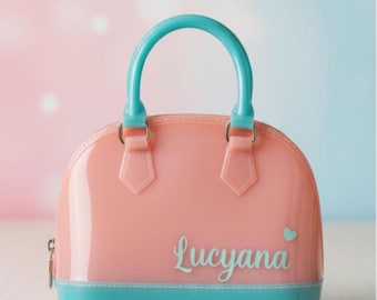 ピンクハートジェリークロスボディバッグ財布とチェリーチャームセット