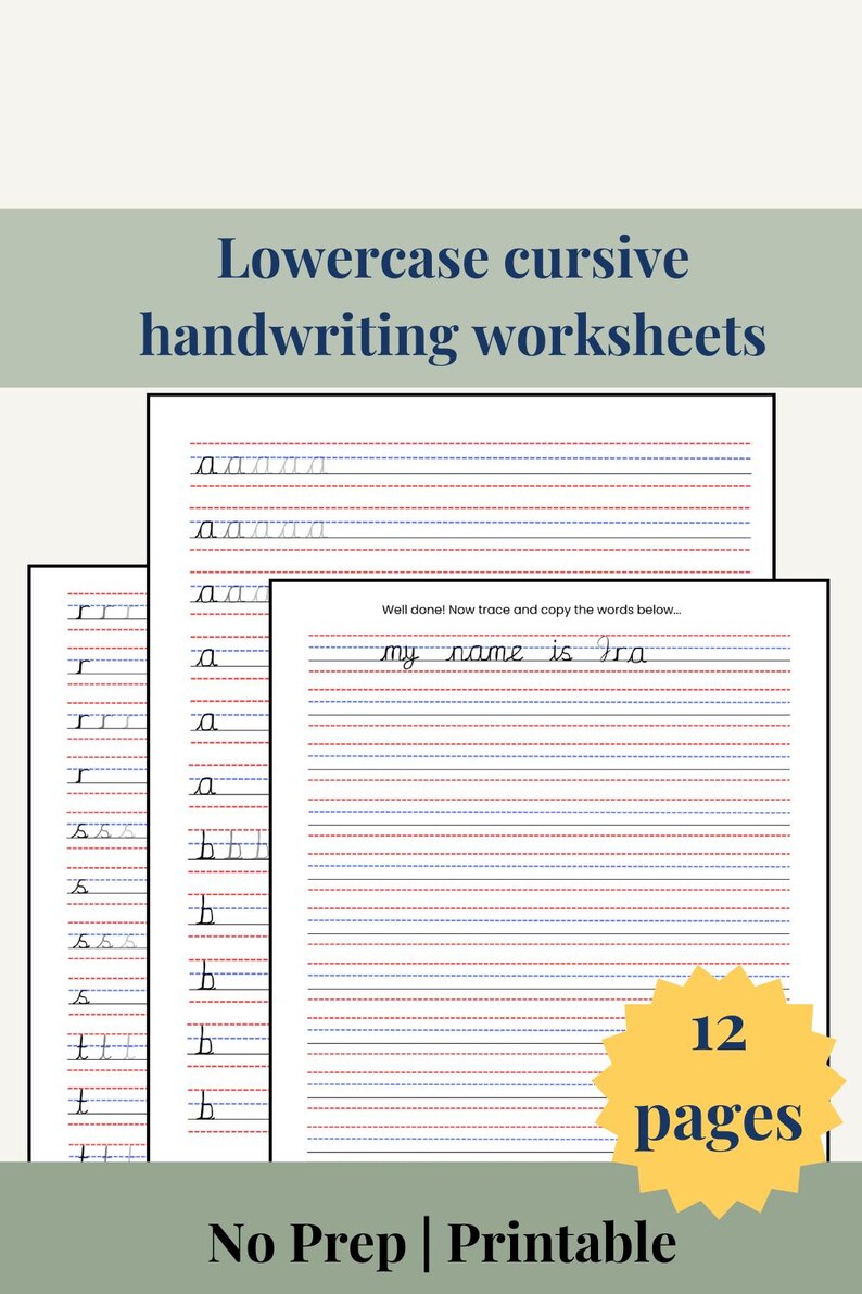 Cursive Alphabet Handwriting Practice | Personalized Name Tracing (PDF ...