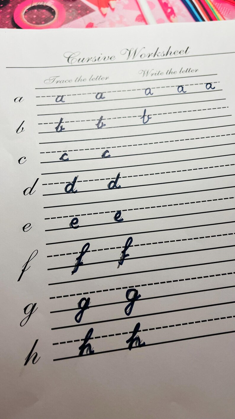 Cursive Writing Practice Worksheets - Handwriting, Letter Tracing (PDF ...