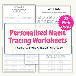 Custom Preschool Name Tracing Sheet | Handwriting Practice book | Homeschool Printable Toddler Busy Book Learning Binder Learn to Write Name