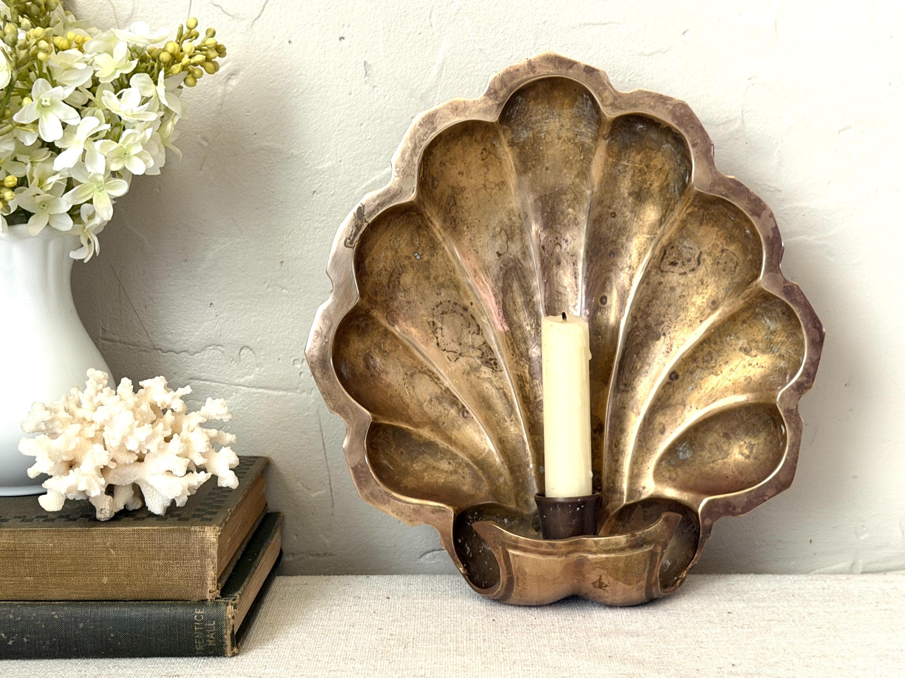 Vintage Clam Shell Lamp - Etsy