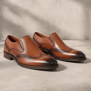 mens brown laceless dress shoes Amazon.com | FRASOICUS Mens Dress Shoes Slip-on Loafers Leather Shoes for Men Brown