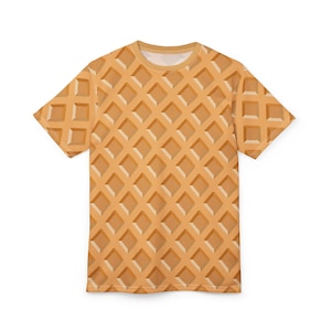 T-shirt à motif gaufré | Chemise coupée-cousue imprimée sur l'ensemble
