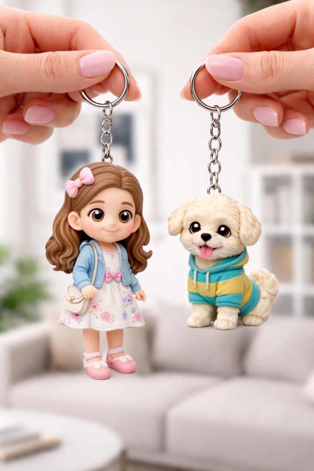 Mini Me Custom 3D Mini Pet Figure Keychain Figure From Your Photo ...
