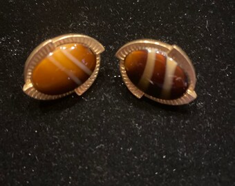 Sarah Coventry  1973 “Carameltone" faux stone earrings