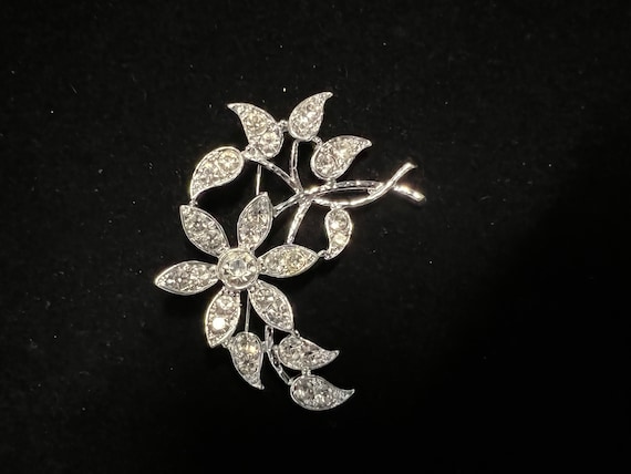 Emmons “Ice Bouquet” rhinestone flower brooch - image 1