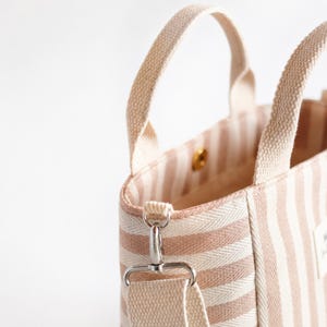 Mini crossbody tote bag made with fabric and structured bag pattern