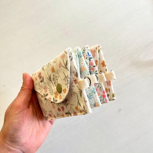 Keychain card case with structured design and interfacing support.