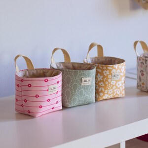 Mini storage basket sewing pattern compatible with Skadis pegboard system