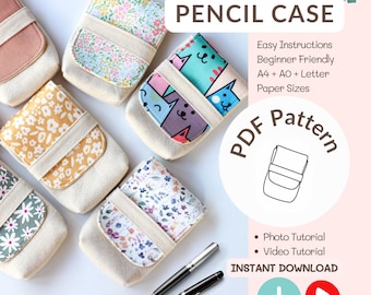 Pencil Case Sewing Pattern, Beginner-Friendly PDF