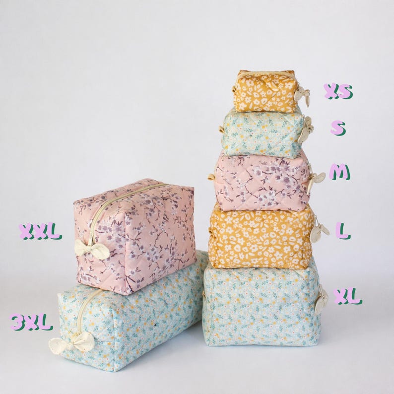 DIY quilted makeup bag pattern printable PDF