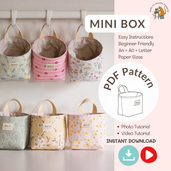 Purse Sewing Pattern, Desk Organizer Sewing Basket