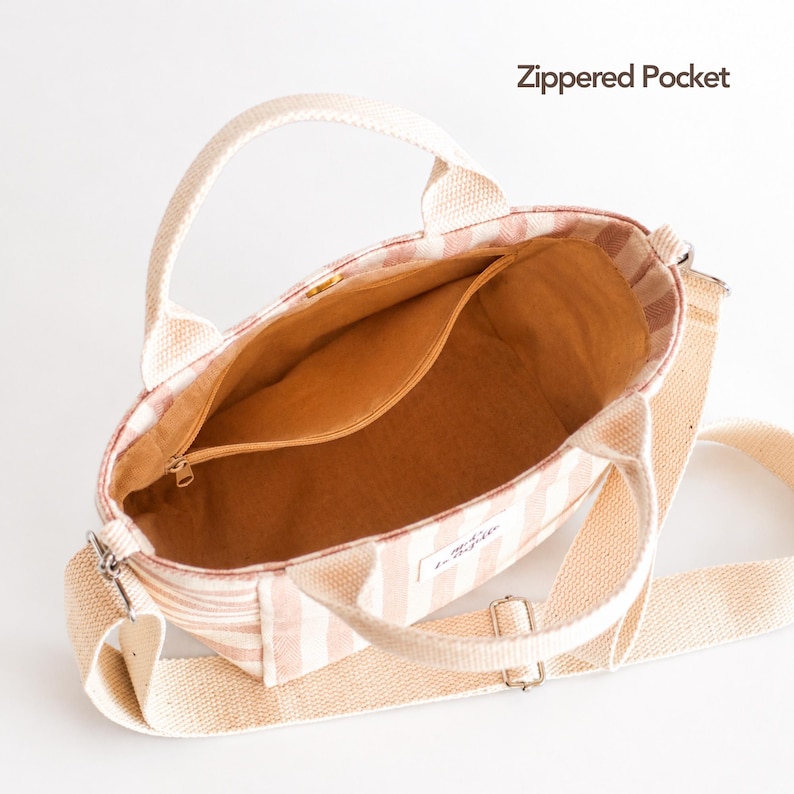 Small tote bag sewing pattern for a handmade crossbody bag project