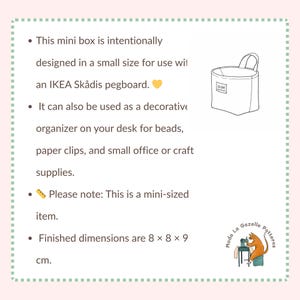 Storage basket sewing pattern used as a Skadis pegboard hanging organizer