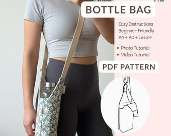 Water Bottle Bag Pattern, Wine Bag Tutorial PDF