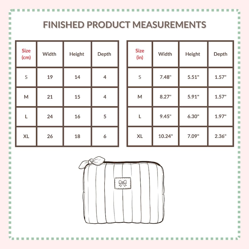 Toiletry bag sewing pattern with zipper and boxed corners