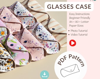 Wzór do szycia etui na okulary, woreczek na okulary przeciwsłoneczne, plik PDF dla początkujących