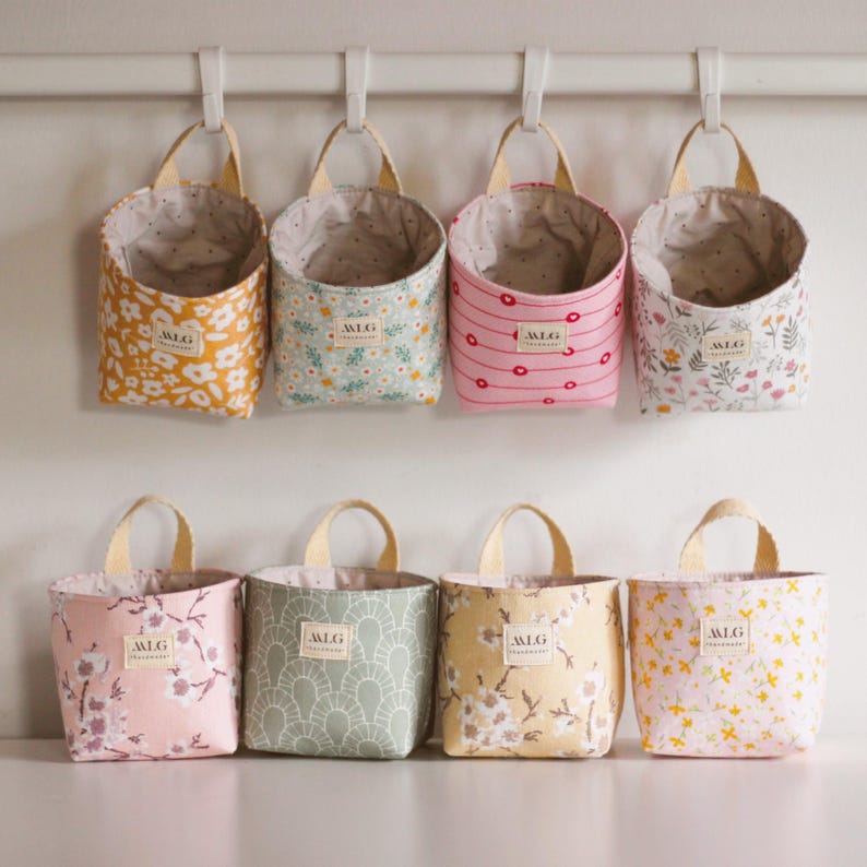 Fabric organizer sewing pattern displayed as an IKEA Skadis pegboard accessory