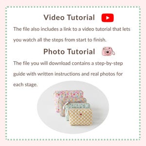 Handmade quilted cosmetic bag example from sewing pattern PDF