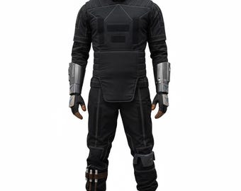 Conjunto de traje de vuelo de ciencia ficción de 4 piezas, disfraz de cosplay táctico, armadura espacial, atuendo base