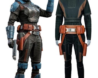 Bo-Katan Kryze Inspired Cosplay Costume Adult Mandalorian Flight Suit with Leather Belt Star Wars Female Armor Outfit