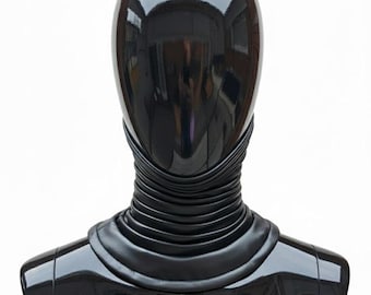 Sello de cuello de cuero sintético inspirado en un abanico / Accesorio de cosplay con cremallera / Equipo de disfraz de ciencia ficción