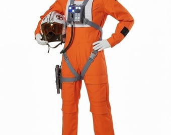 Traje de piloto rebelde naranja / Mono de cosplay de piloto de ciencia ficción / Traje espacial galáctico