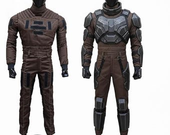 Mandalorian Flight Suit Cosplay with Flak Vest | Brown Tactical Armor Base Costume Set
