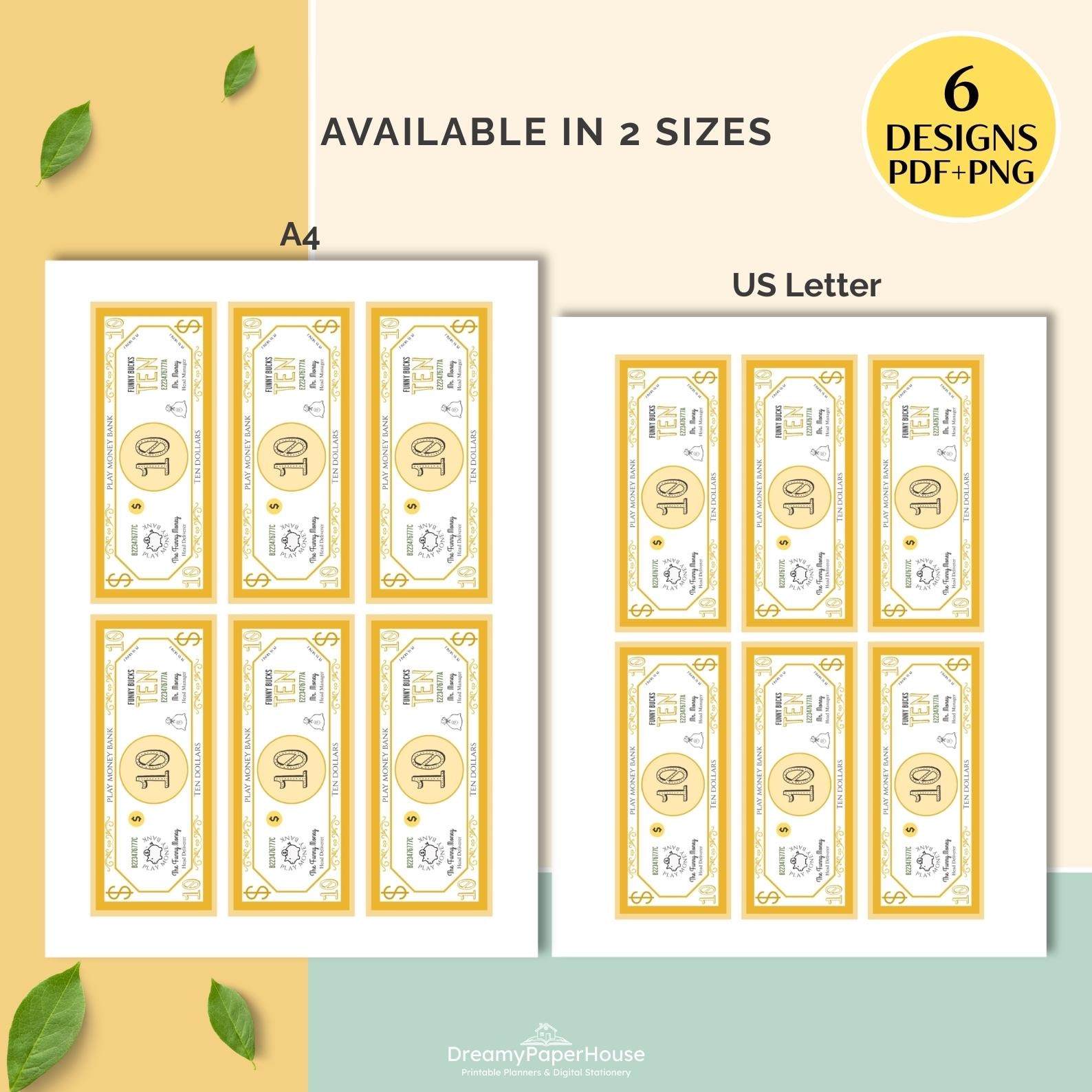 Printable Play Money Dollars for Kids Pretend Play Classroom Currency ...