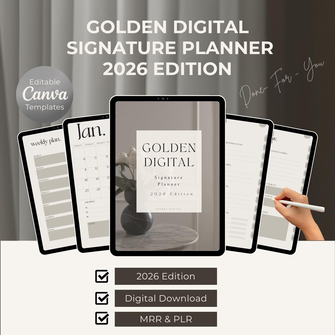 2026 Digital Planner | Weekly Planner 2026 | Canva PLR Planner Template ...