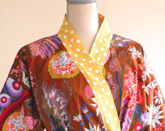 CUSTOM Luxury Kimono Robe - GLISTEN COLOR - Made to order fabric for Custom Cotton Kimono Robe