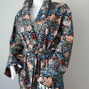 Shawl Collar Style Robe Philip Morris Liberty Cotton Robes Custom Kimono Robe Color MULTI image 2