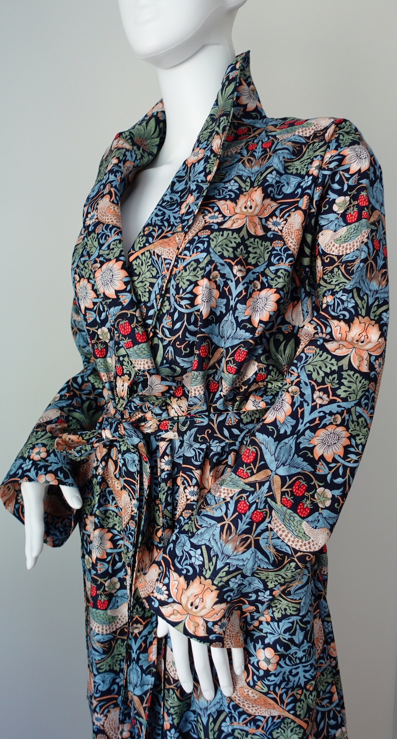Shawl Collar Style Robe Philip Morris Liberty Cotton Robes Custom Kimono Robe Color MULTI image 3